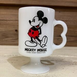 Mickey Mouse Pedestal Milk Glass